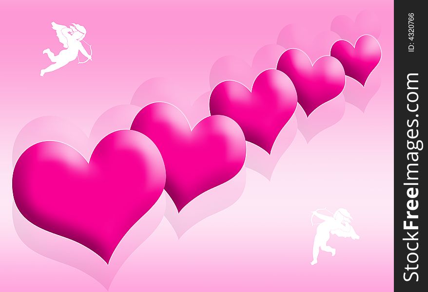 Pink hearts background as symbol of love. Pink hearts background as symbol of love