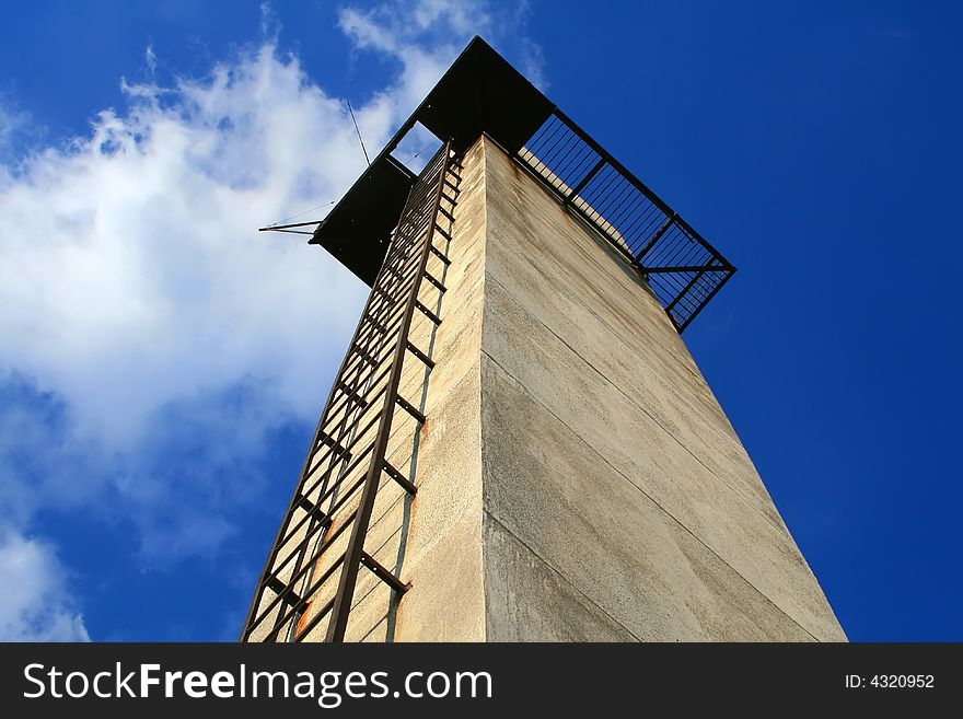 Ladder on a viewing platform. At horizon to look). Ladder on a viewing platform. At horizon to look)