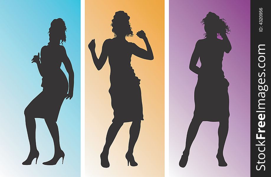 Illustration of three female silhouettes