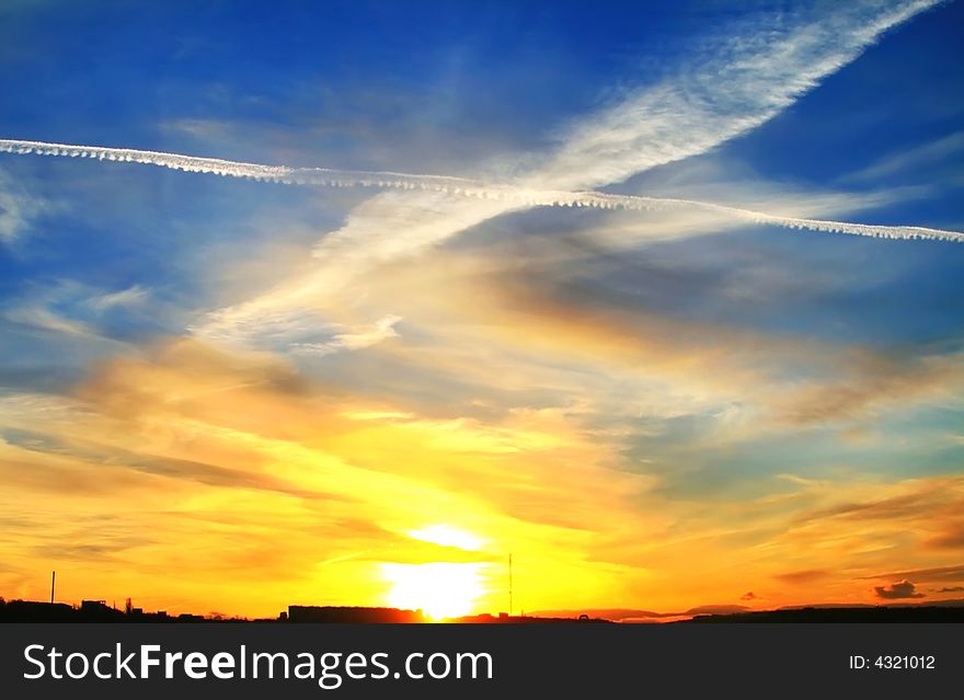 Sunrise above the city of Sevastopol