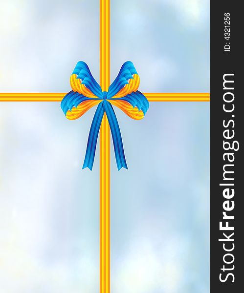 Digital, colorful gift package bow