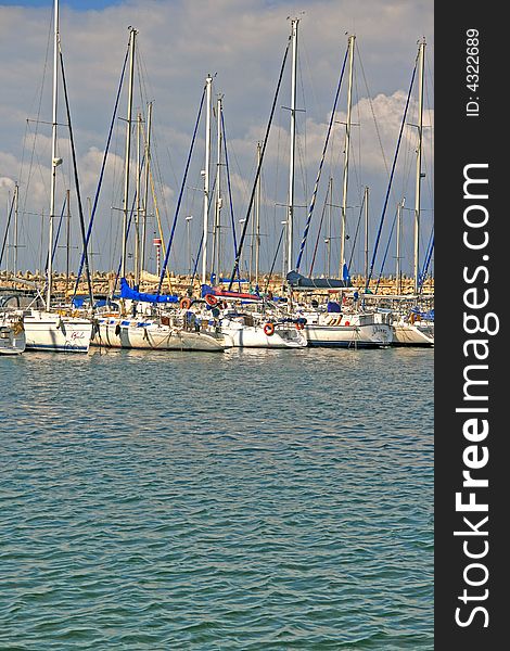 Seaport in the city of Ashdod, yachts. Seaport in the city of Ashdod, yachts