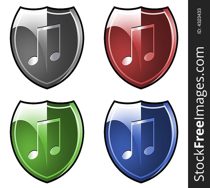 Shields With Musical Notes