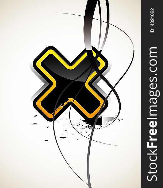 Vector icons cross at the light background