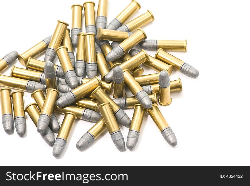 A pile of 22 caliber cartridges