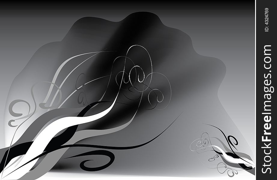 Decorative black and white background. Decorative black and white background