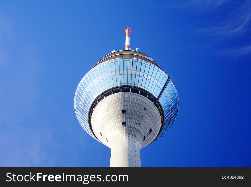 Blue tower and the blue sky in DÃ¼sseldorf, Germany