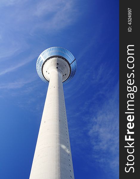 Blue tower and the blue sky in DÃ¼sseldorf, Germany