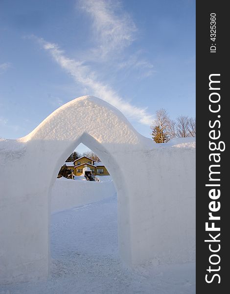 There are a lot of Ice Sculptures in winter in Canada. This is a big one of them near Quebec city.