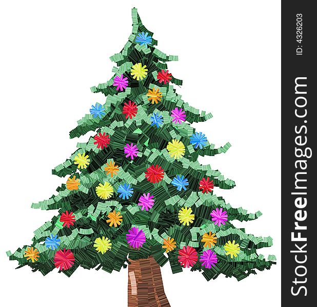 Computer generated illustration of a Christmas tree