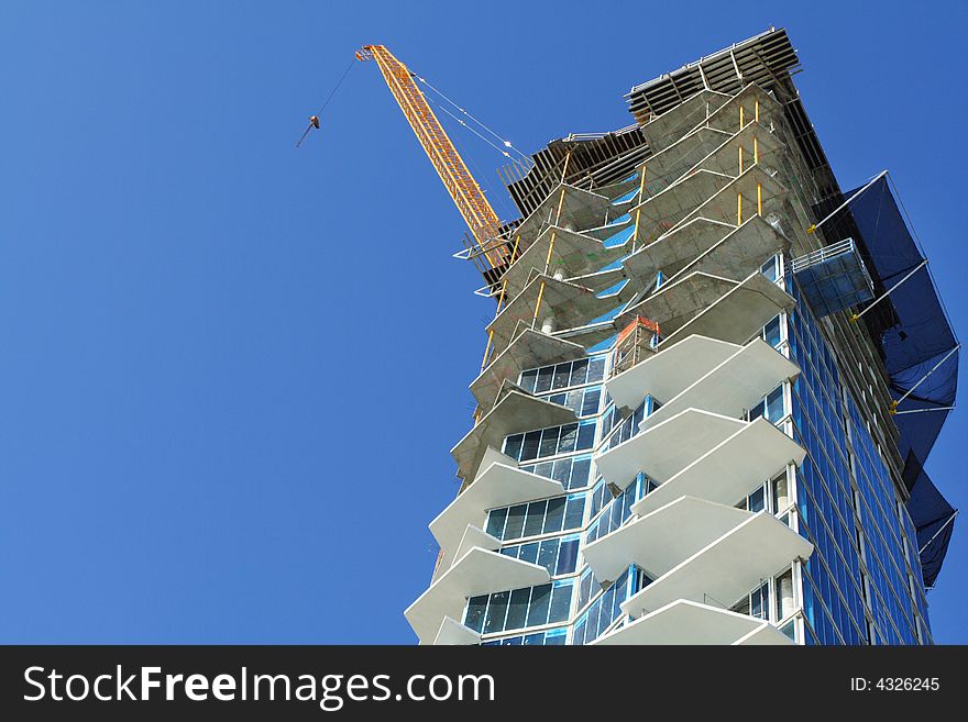 Futuristic abstract building under construction. Futuristic abstract building under construction