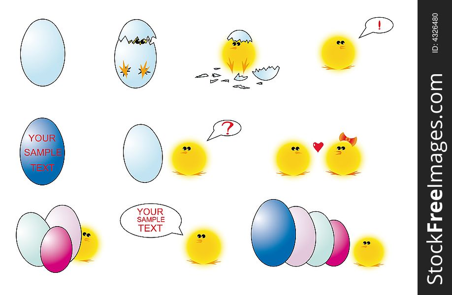 Set of easter icons