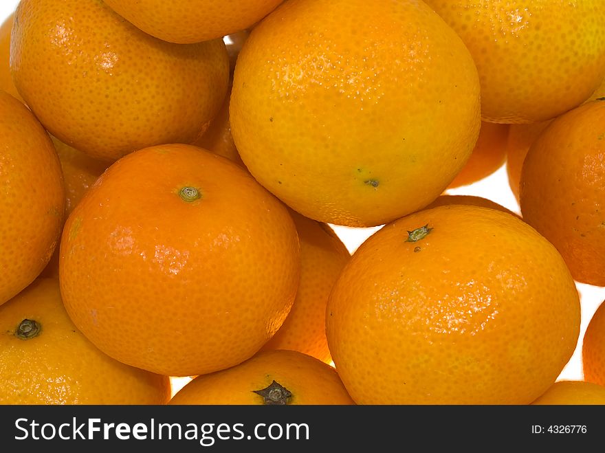 Many tangerines isolated on white. Many tangerines isolated on white