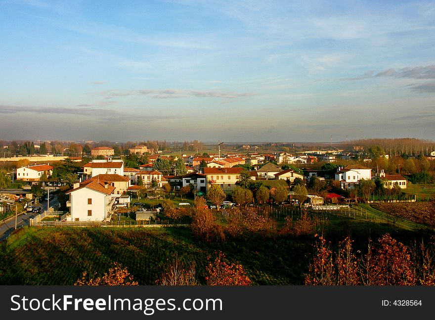 The view of country in Autumn is very beautiful in Italy