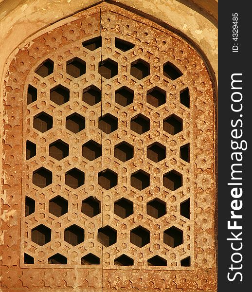 Pattern window at Humayun Tomb, Delhi, India