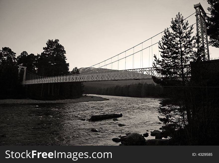 The Invercauld suspension bridge, near Braemar