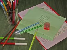 Back To School Concept. School Stationery Set On T Stock Photography Back To School Concept. School Stationery Set On T Stock Photography