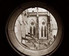 Basilica View Thru Round Window Royalty Free Stock Photography Basilica View Thru Round Window Royalty Free Stock Photography