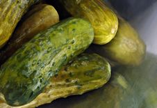 Pickled Cucumbers Arranged On A Dish Stock Photos Pickled Cucumbers Arranged On A Dish Stock Photos