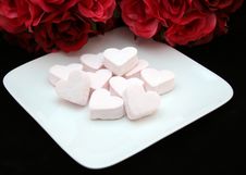 Pink Marshmallow Hearts Royalty Free Stock Photos Pink Marshmallow Hearts Royalty Free Stock Photos