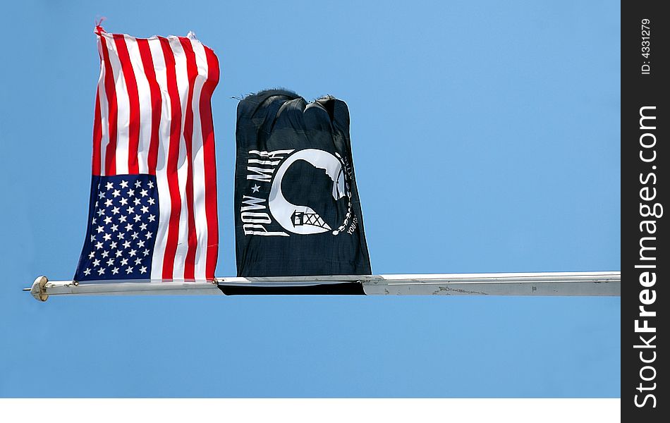 Photographed American flag at local beach area in Florida.