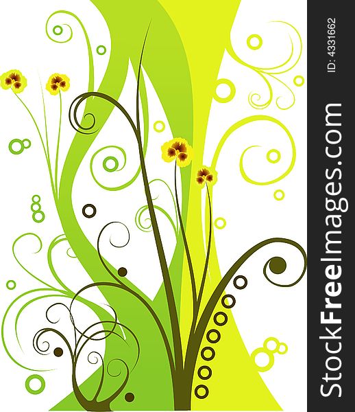 Vector floral and plants illustration. Vector floral and plants illustration