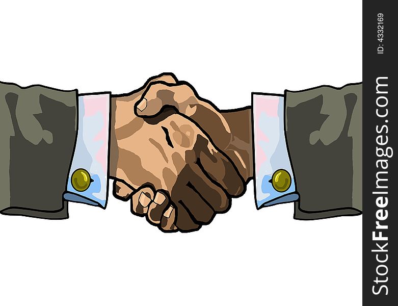 Illustration of Business mens handshake. Illustration of Business mens handshake