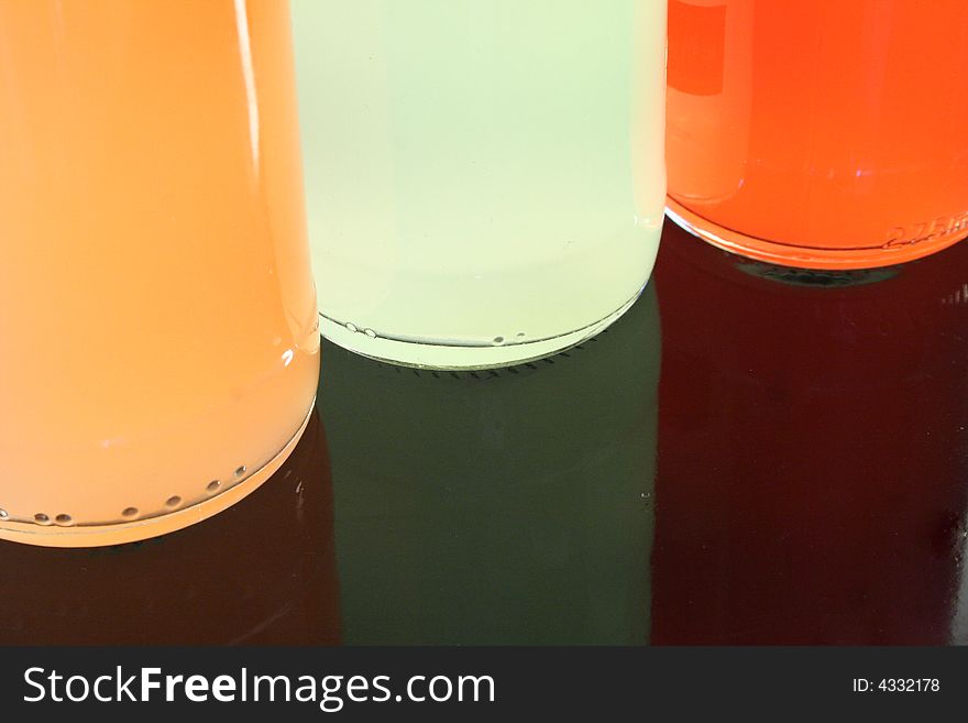 Colors of bottles with drink