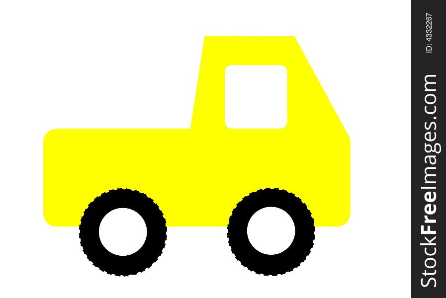 Symbol of a yellow little lorry