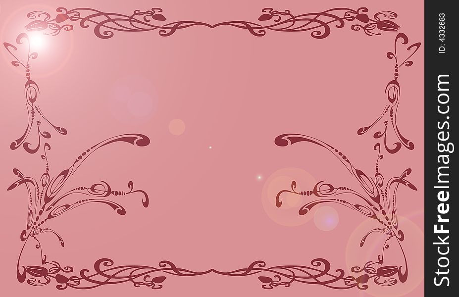 Computer generated illustration of a floral frame. Computer generated illustration of a floral frame