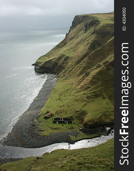 Green cliffs at Isle of Skye