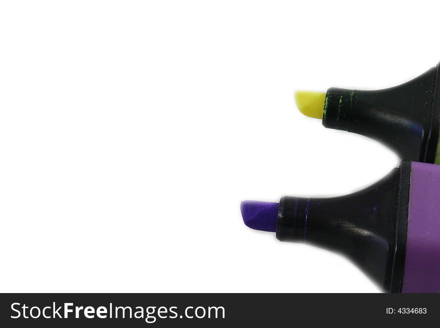 Two marker pens isolated on a background