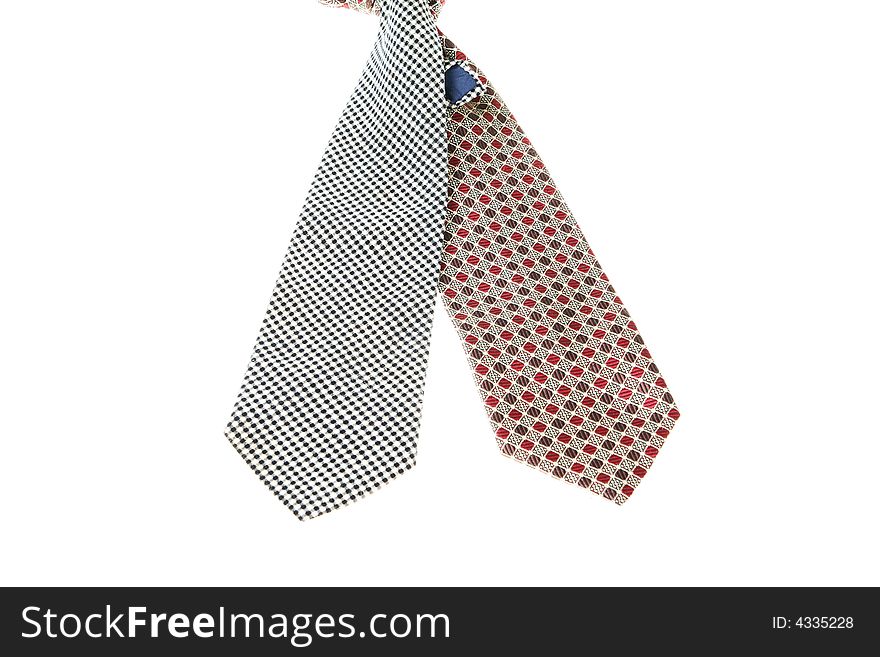The two ties isolated on a white background