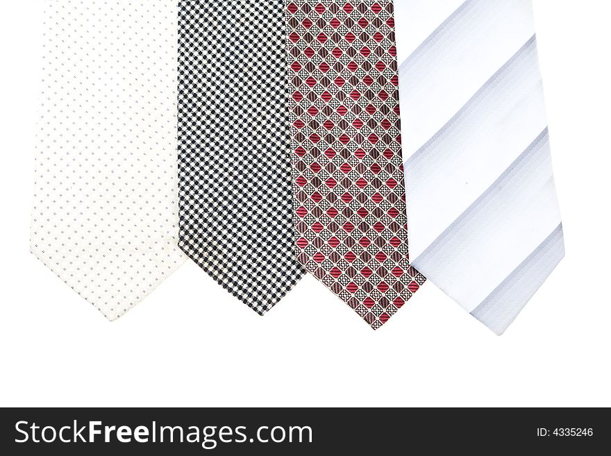 The set of ties isolated on a white background