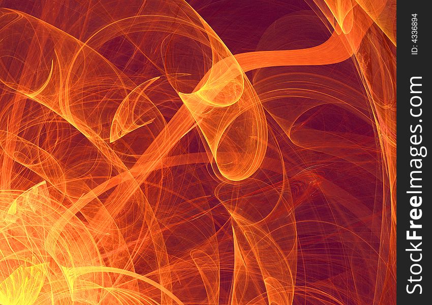 Abstract bright orange fractal flames illustration. Abstract bright orange fractal flames illustration