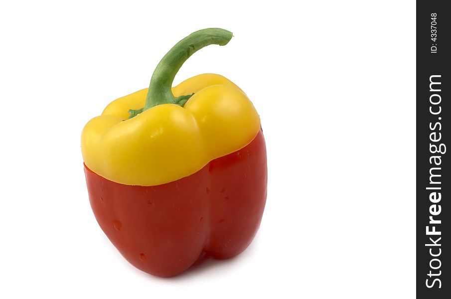 Red and yellow pepper isolated