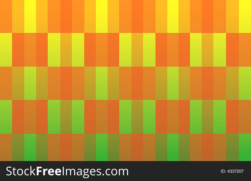 Plaid pattern with garden gradation orange through green. Plaid pattern with garden gradation orange through green