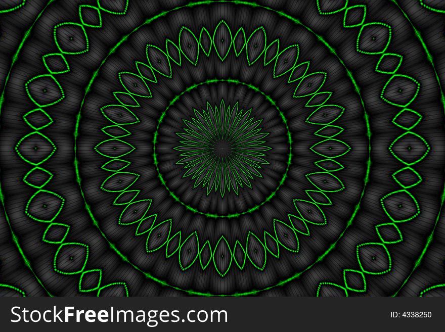 Abstract green pattern on the black background. Abstract green pattern on the black background