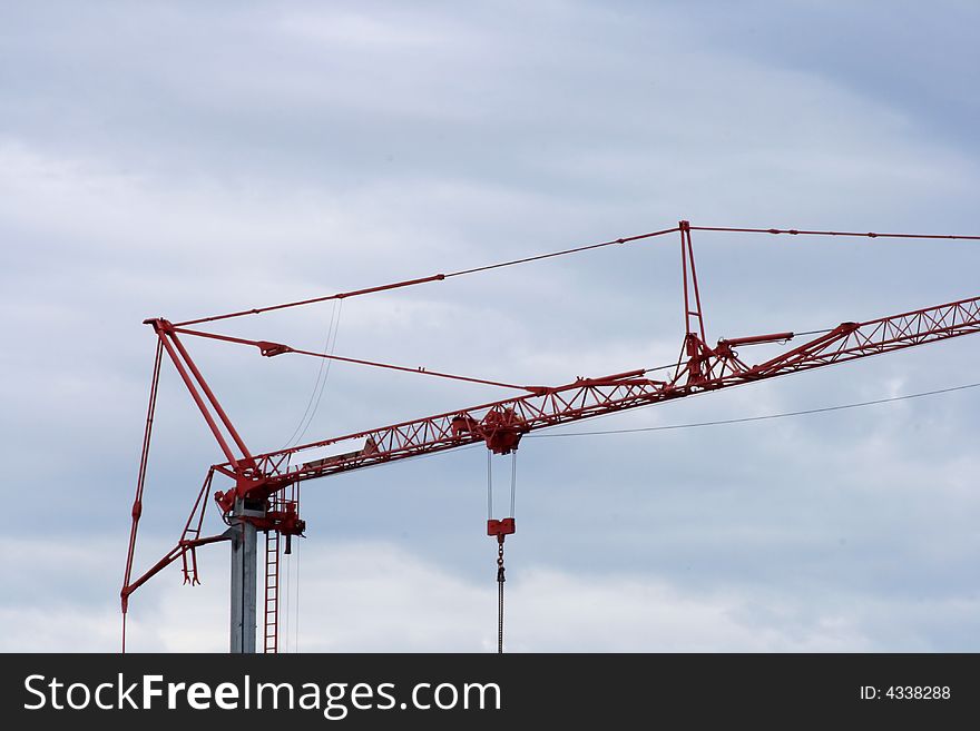 Detail of the top of a large construction crane. Detail of the top of a large construction crane