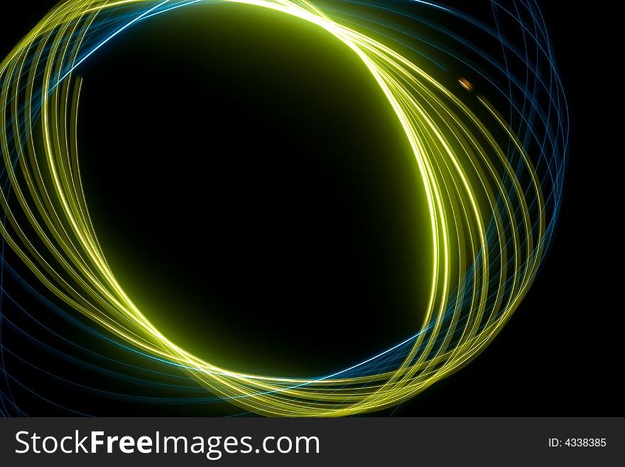 Abstract green and blue spiral with blck background. Abstract green and blue spiral with blck background