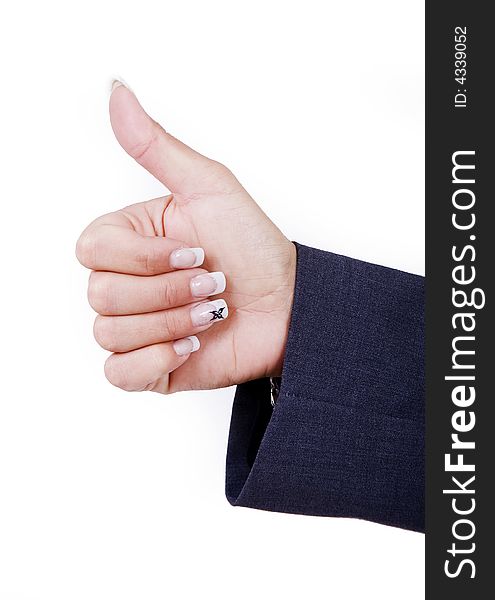 A "thumbs up" on a white background