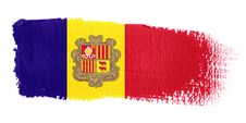 Brushstroke Flag Andorra Stock Image