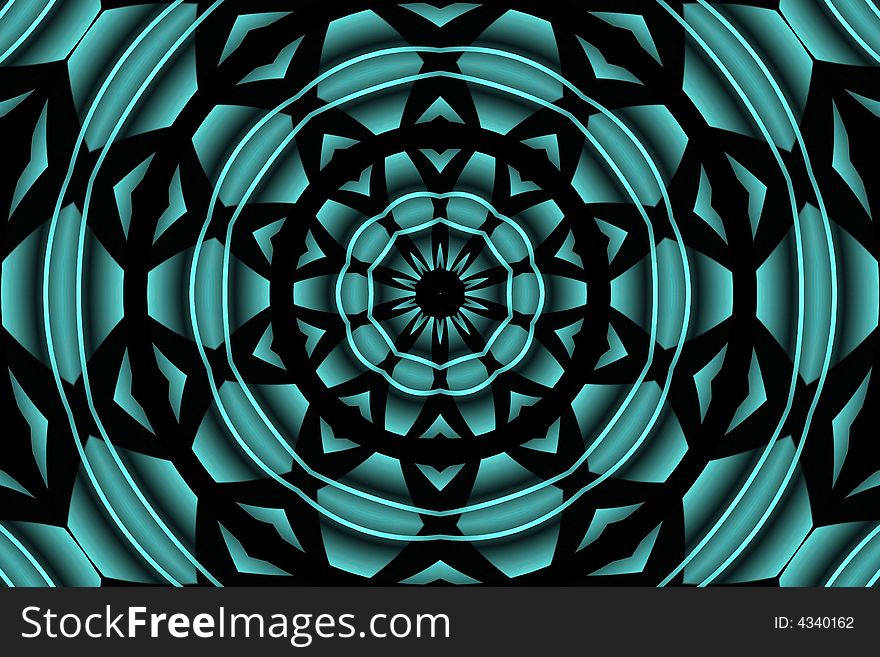 Abstract blue pattern on the black background. Abstract blue pattern on the black background