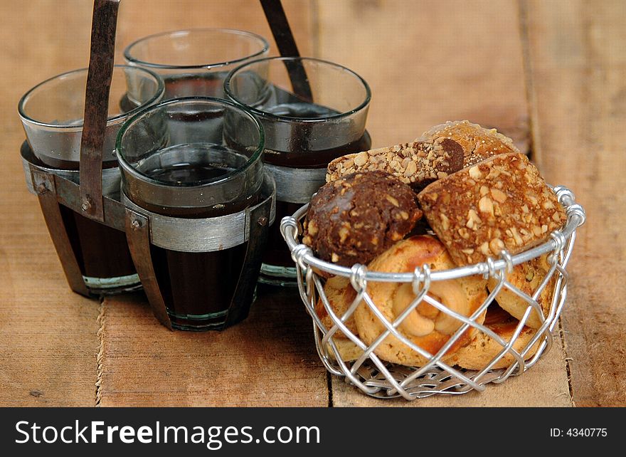 Black Tea and biscuits for the tea/breakfast. Black Tea and biscuits for the tea/breakfast