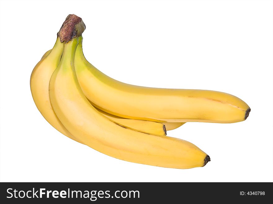 Bunch of bananas isolated on white