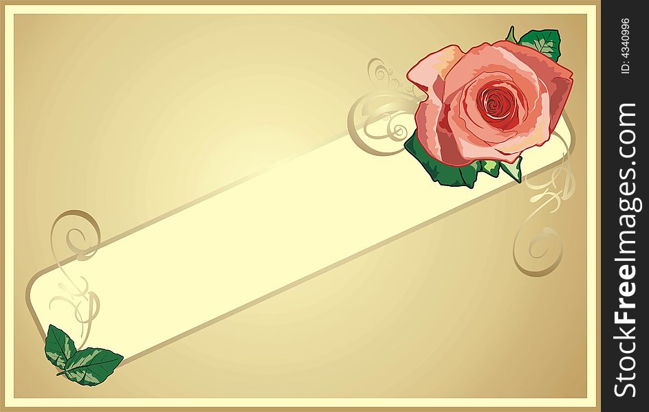 Rose. Floral decorative elements. Vector