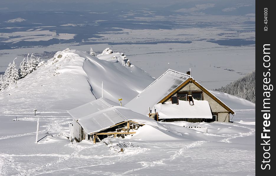 Mountain shelter in Piatra Mare mountain. Mountain shelter in Piatra Mare mountain