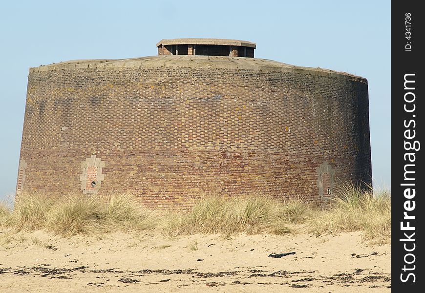 A Martello tower on the coast of Essex.
