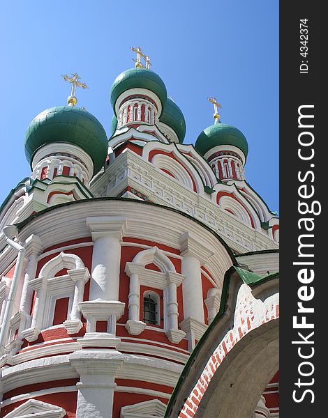 Domes of old church in Moscow