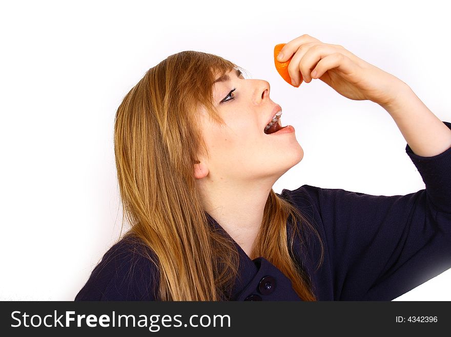 Young fit woman with fruits. Young fit woman with fruits